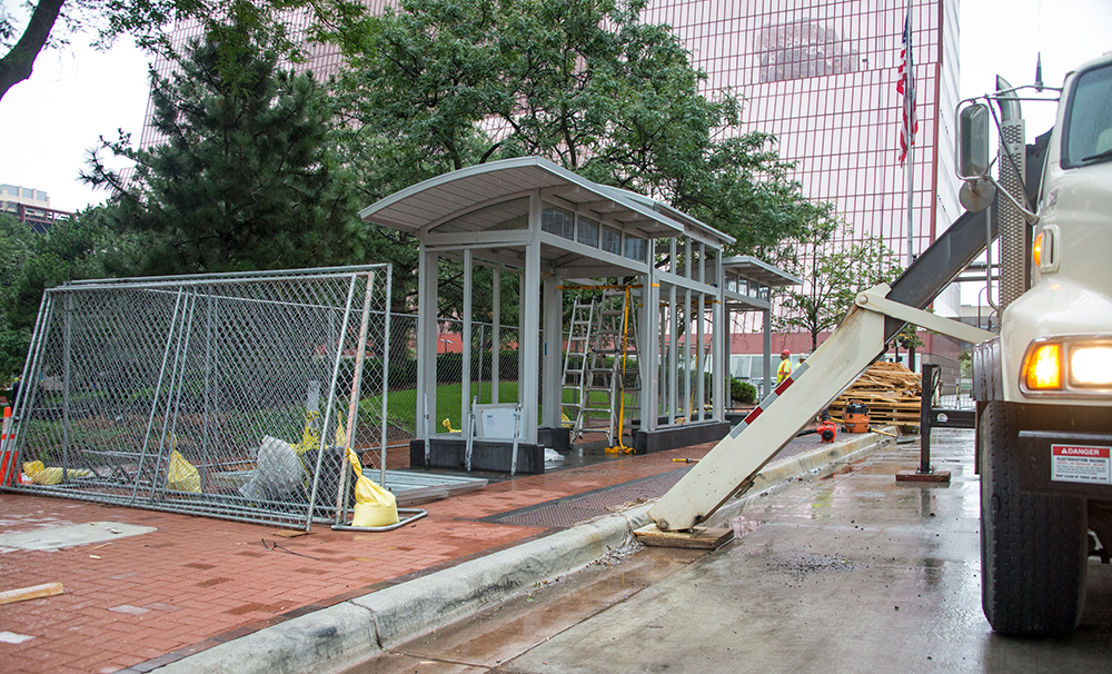 Bus shelter construction