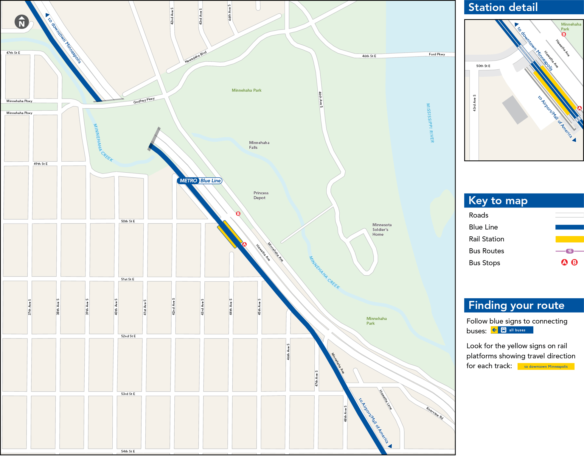 50th Street - Minnehaha Park Station Map