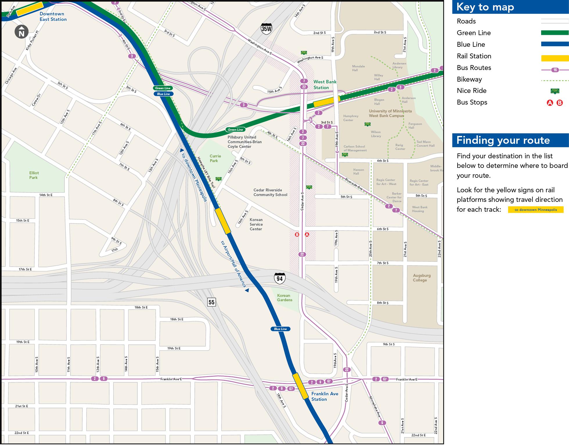 Cedar Riverside Station Map
